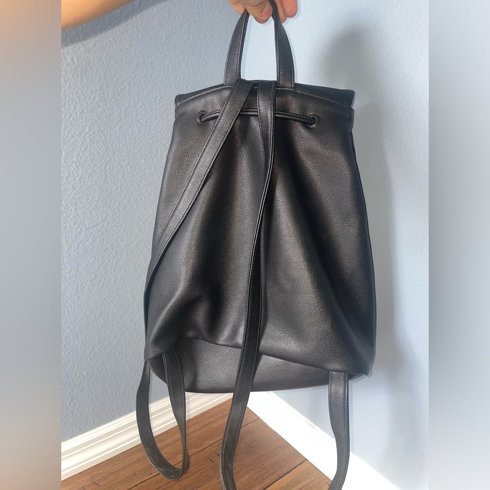 Black backpack drawstring backpack travel bag gym… - image 14